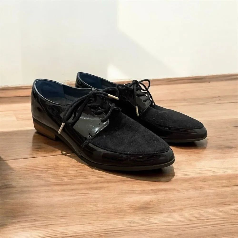 Dr Scholl’s Oxford Loafers Lace Up Flats Shoes Ankle Black 7